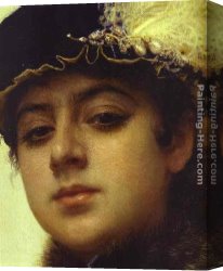 Portrait of The Painter Ivan Shishkin Canvas Paintings - Portrait of a Woman [detail] by Ivan Nikolaevich Kramskoy
